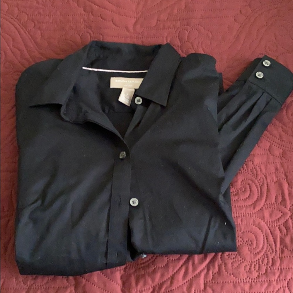 Banana republic black button down